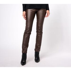 Belle by Kim Gravel Women's Pants Sz 14 Reg Rebellious Coated Brown A623302